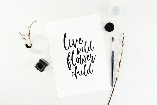 女性艺术风格Instagram引语贴图样机模板 Feminine artist styled Instagram mockups插图(2)