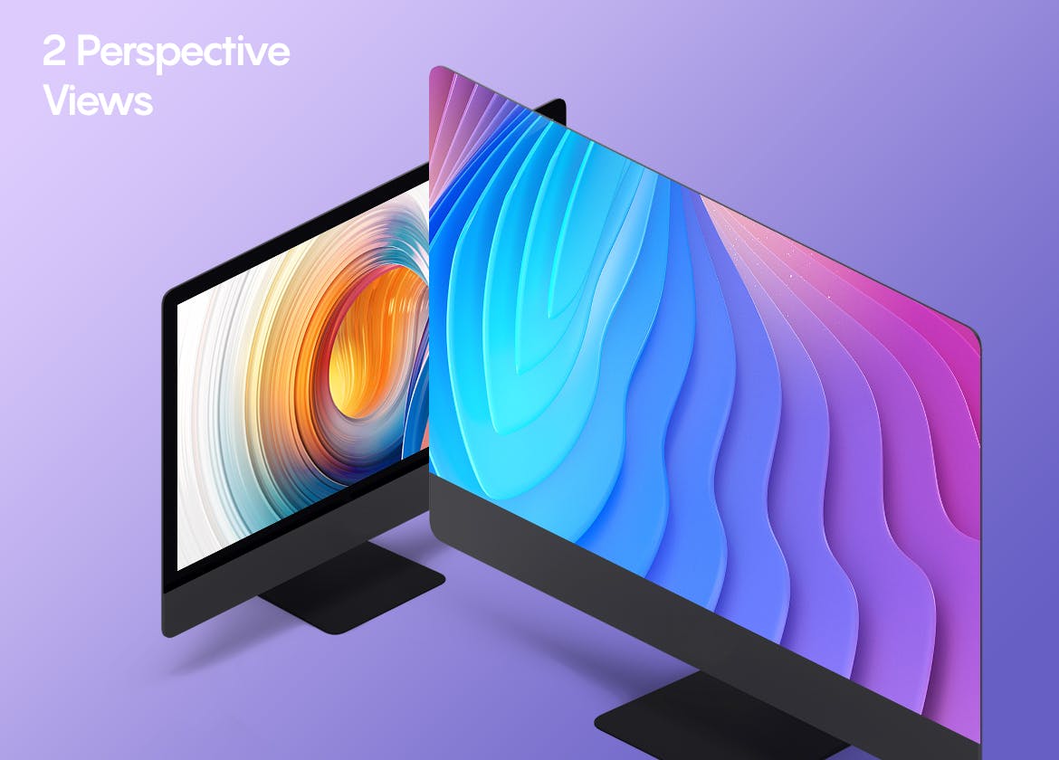 iMac一体机网站UI设计效果图预览样机素材v2 Isometric iMac Mockup 2.0插图(3)
