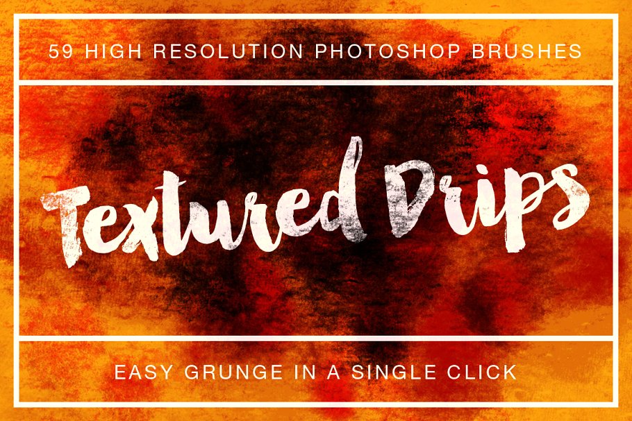 奇形怪状滴墨墨水纹理PS笔刷v1 Textured Drips Brush Pack Volume 1插图