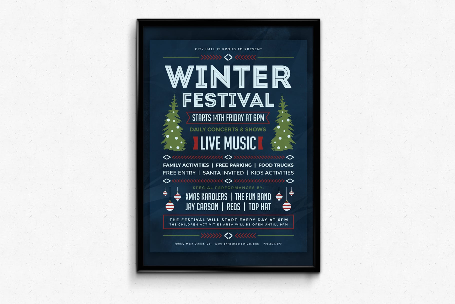 圣诞节庆祝主题海报传单设计模板v3 Christmas Flyer Template Vol.3插图(1)