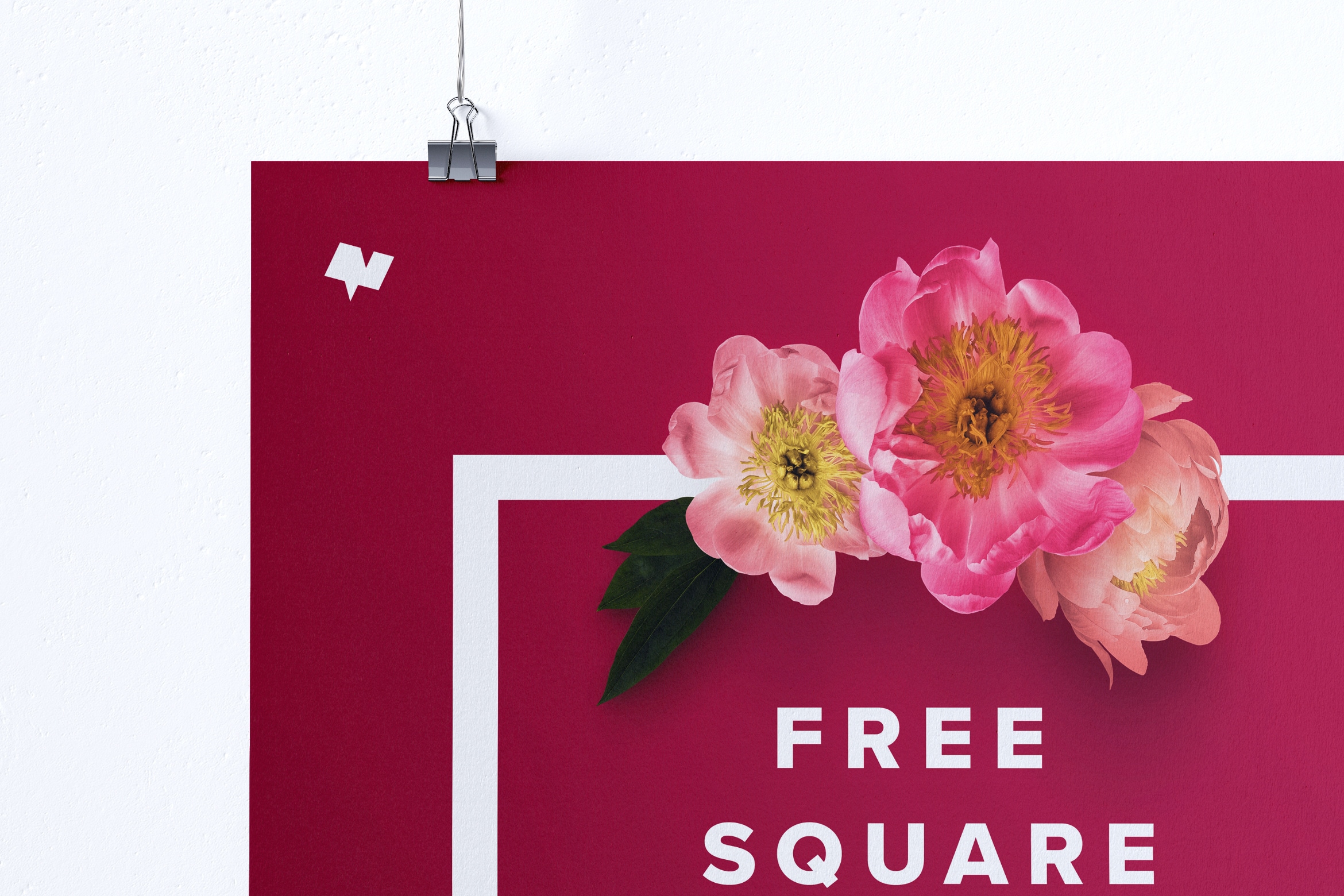 方形悬挂海报设计效果图免费样机模板 Free 1:1 square hanging poster mockup插图(2)