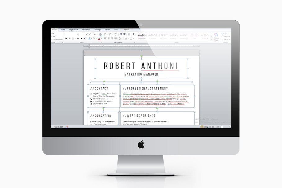 清新简约专业个人简历电子简历模板 Clean Professional Resume Template插图(7)