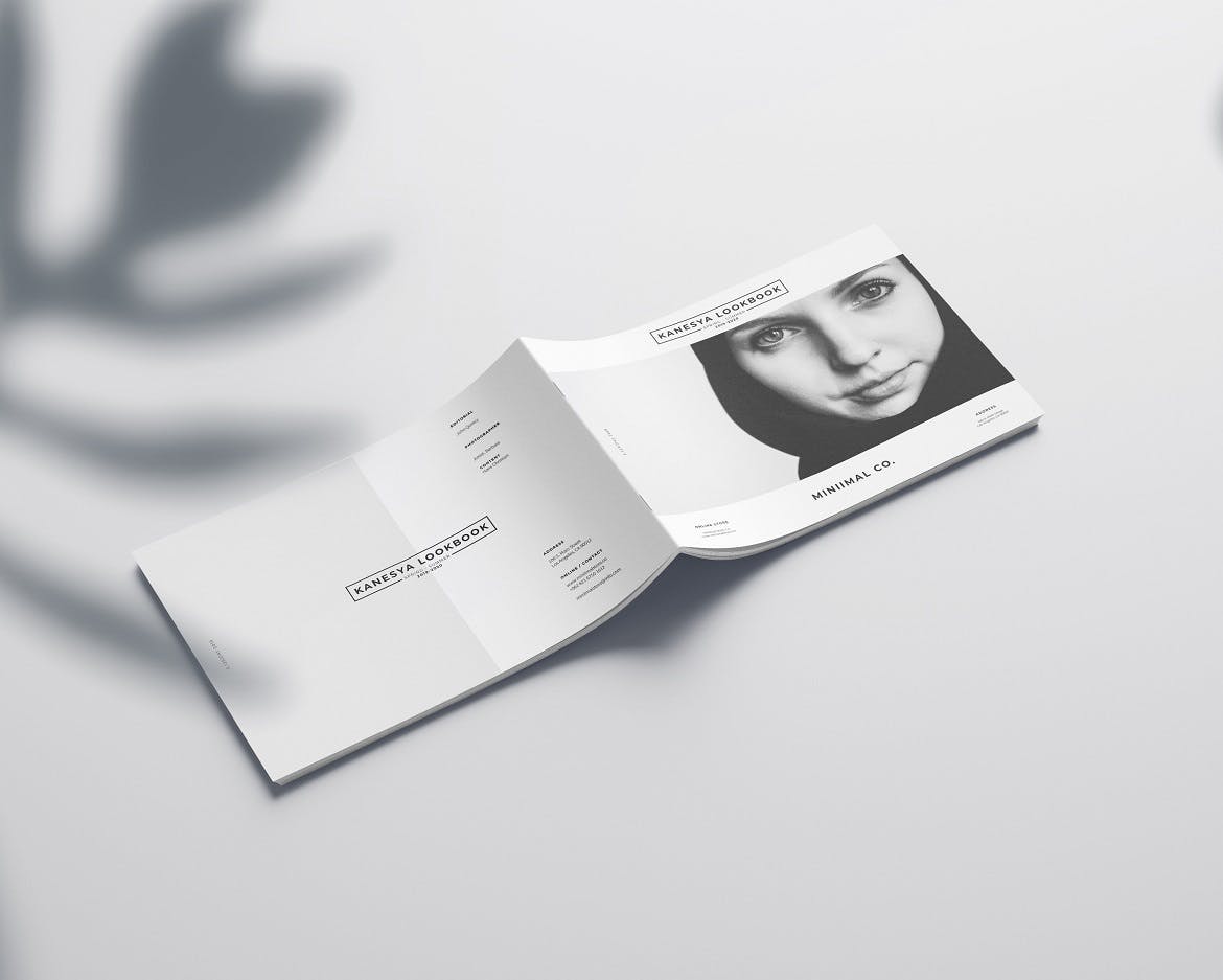 现代简约设计风格横版产品手册/画册设计模板 Lookbook Landscape插图(1)