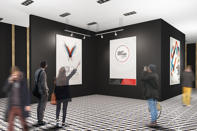 海报油画艺术品展览样机Vol.7 Exhibition Mockup [vol 7]插图(1)