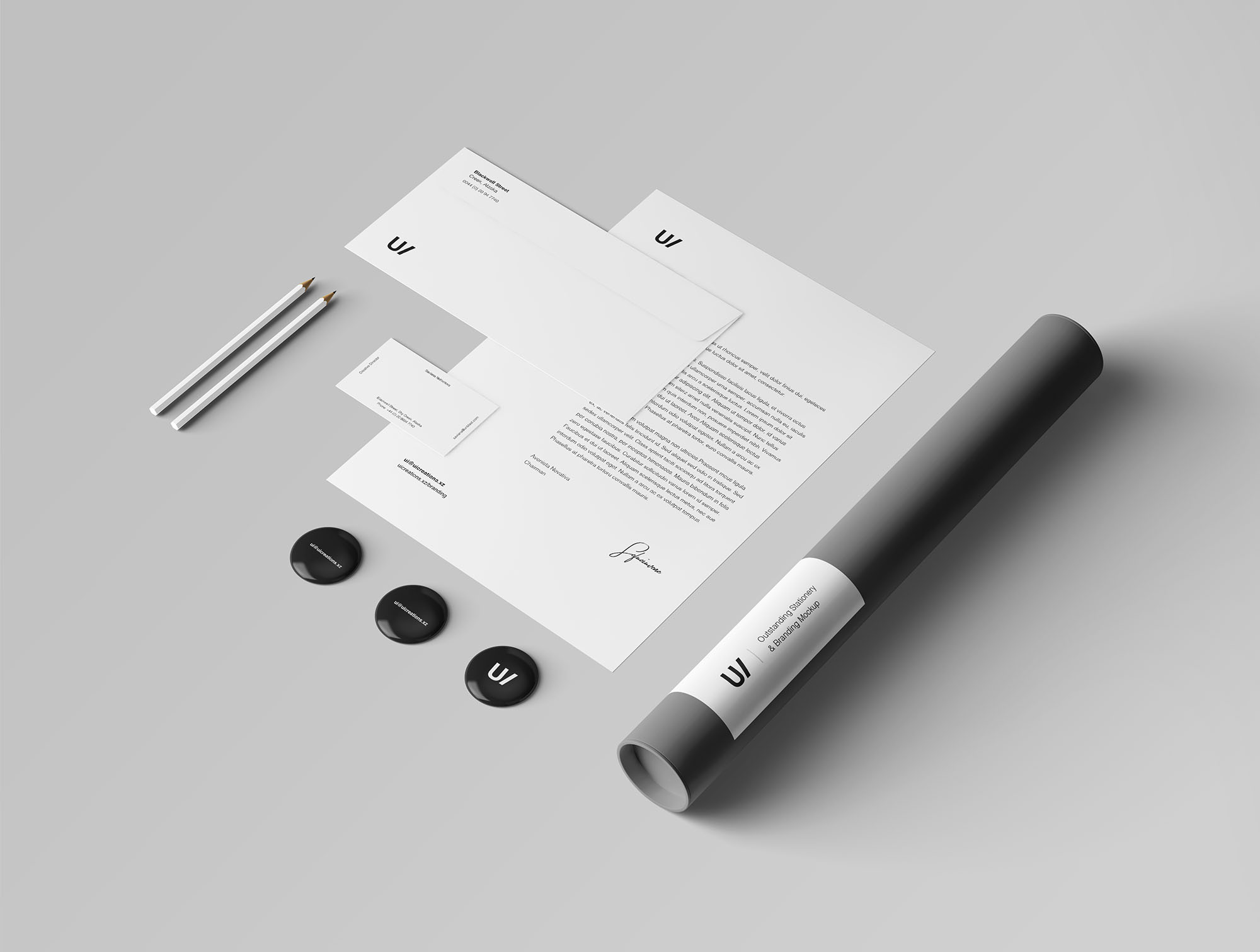 企业品牌VI视觉设计展示办公用品样机套件PSD模板 Stationery Branding & Identity Mockup – PSD插图(4)