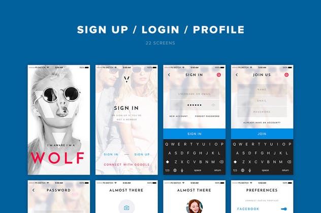 高端电子商务APP应用UI套件 V Avenue Mobile UI Kit插图(1)