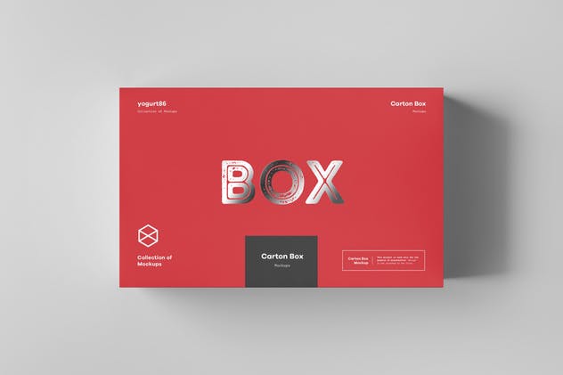 纸箱礼品包装箱样机模板 Carton Box Mock-up 23x14x8 & Wrapper插图(5)