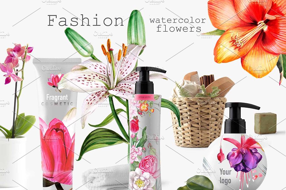 水彩元素插画大礼包[2.67GB] Over 120PNG watercolors插图(12)