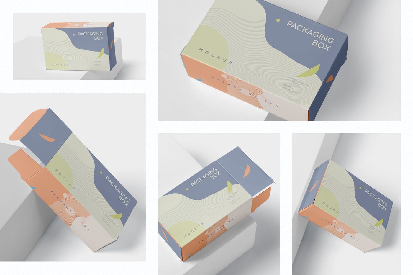 扁平矩形产品包装盒效果图素材库精选 Package Box Mockup – Slim Rectangle Shape插图(1)