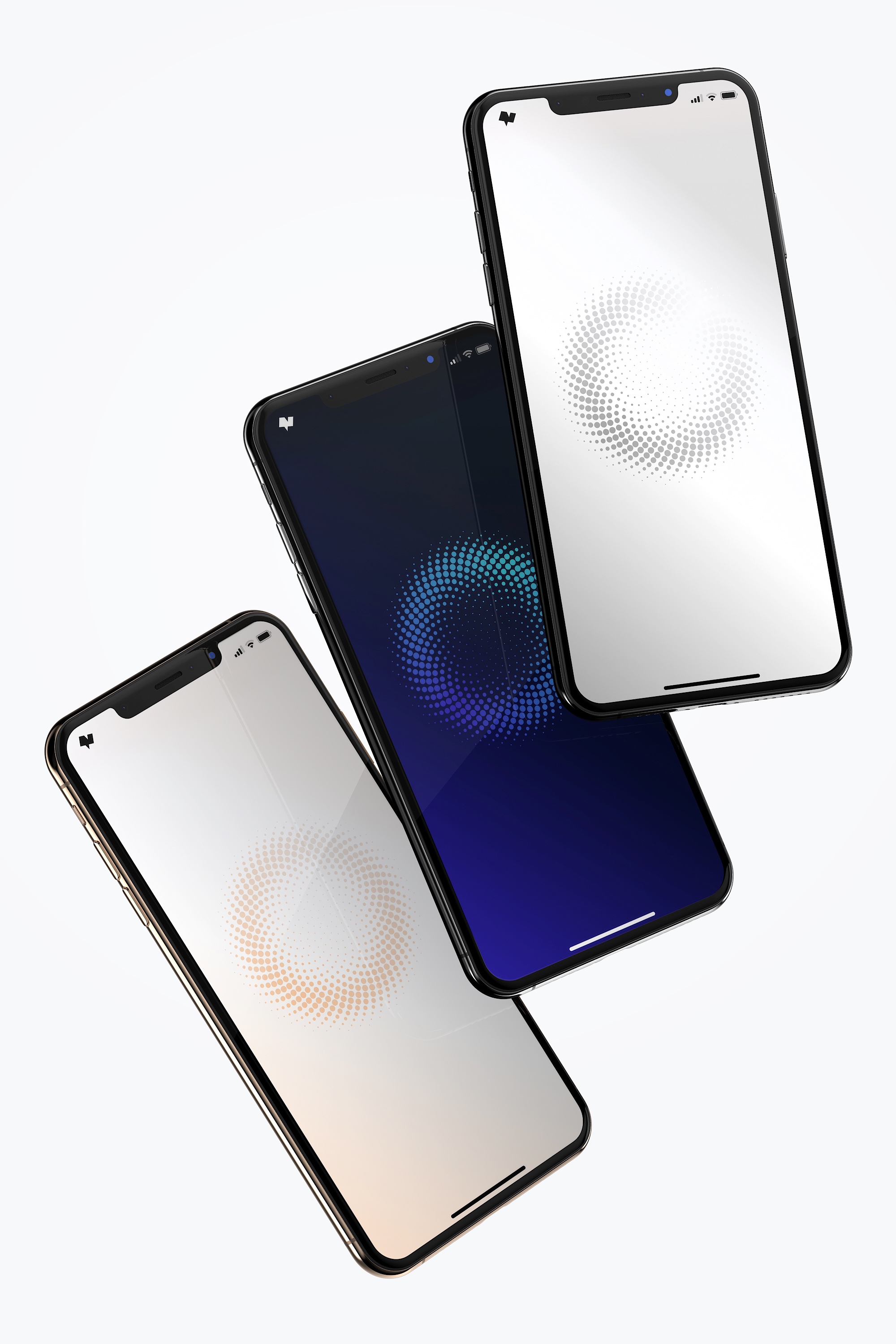 iPhone XS Max手机多屏显示UI设计效果图样机08 iPhone XS Max Mockup 08插图(2)