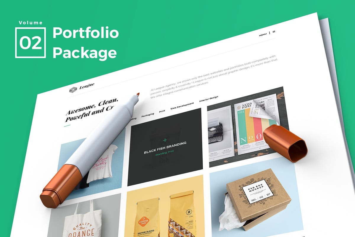 创意设计产品展示网站着陆页设计UI模板V2 Web Portfolio Vol 02插图