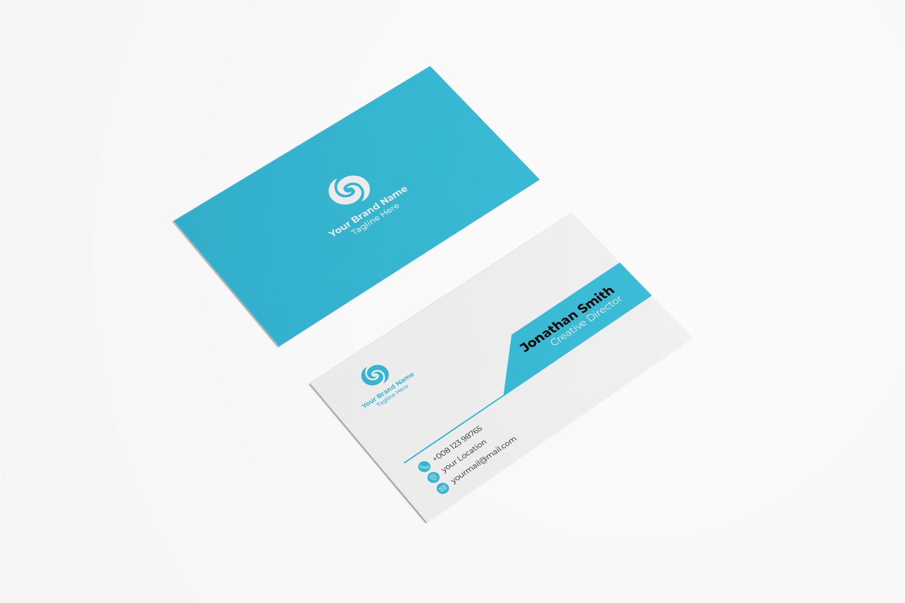 科技蓝企业素材库精选名片模板v43 Business Card Template.v43插图