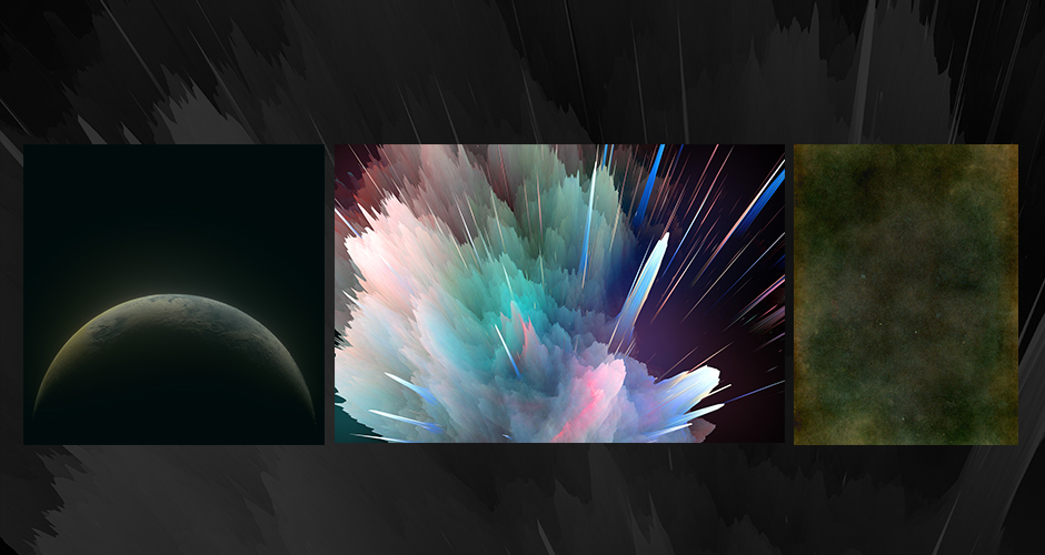 行星、空间爆炸和复古纹理背景: Planet Graphic, Space Explosion Background and Ancient Texture插图