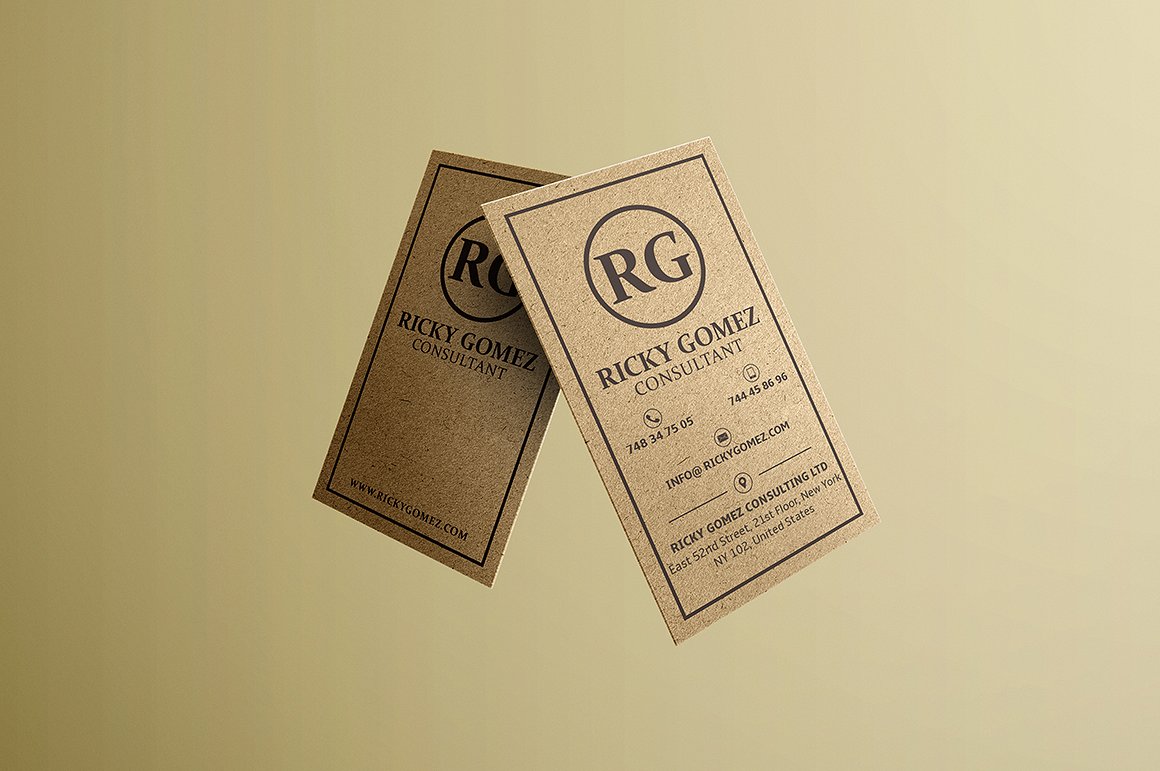 10个高品质的牛皮纸质感的名片设计模板插图(5)