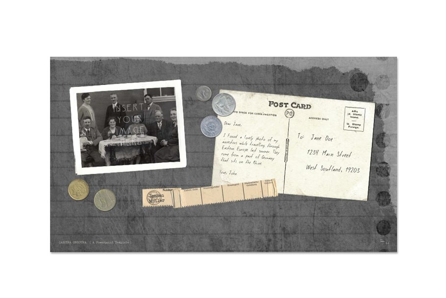 文学历史科学适用的复古风格PPT幻灯片模板 Camera Obscura Powerpoint Templates插图(6)