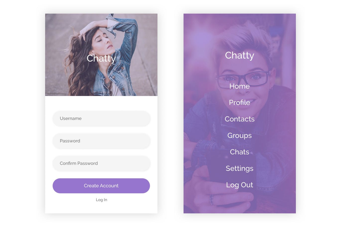 社交聊天&分享APP应用UI设计素材库精选套件 Chatty – Chatting & Sharing App -Adobe Illustrator插图(2)