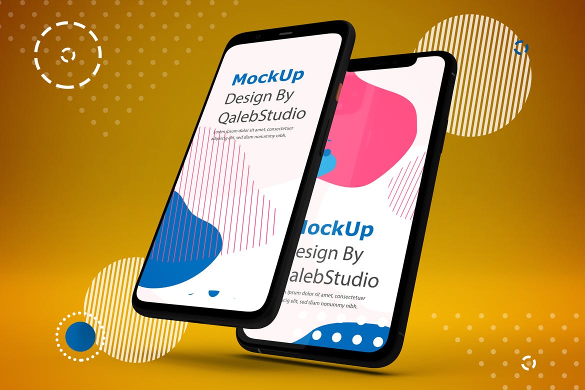 iOS&Android应用UI设计演示素材库精选样机模板 Abstract IOS & Android Mockup V.2插图(7)
