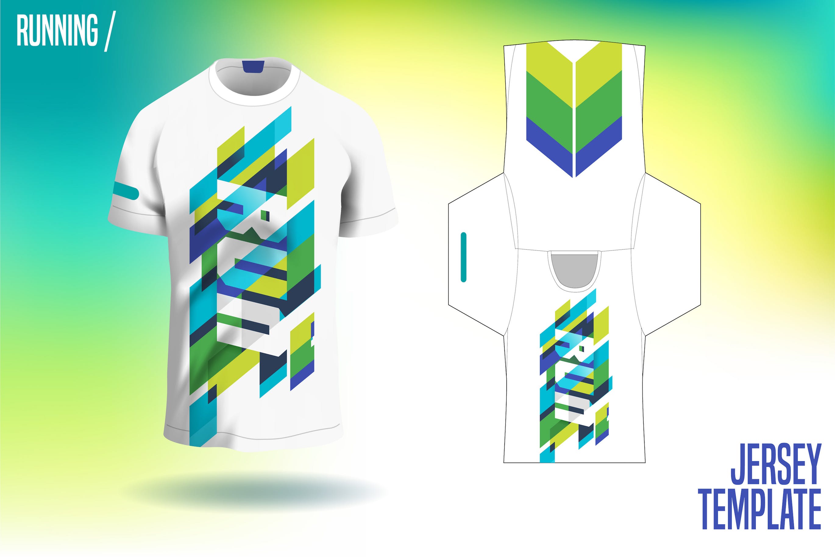 运动衫运动员队服设计效果图样机 Running Jersey livery插图