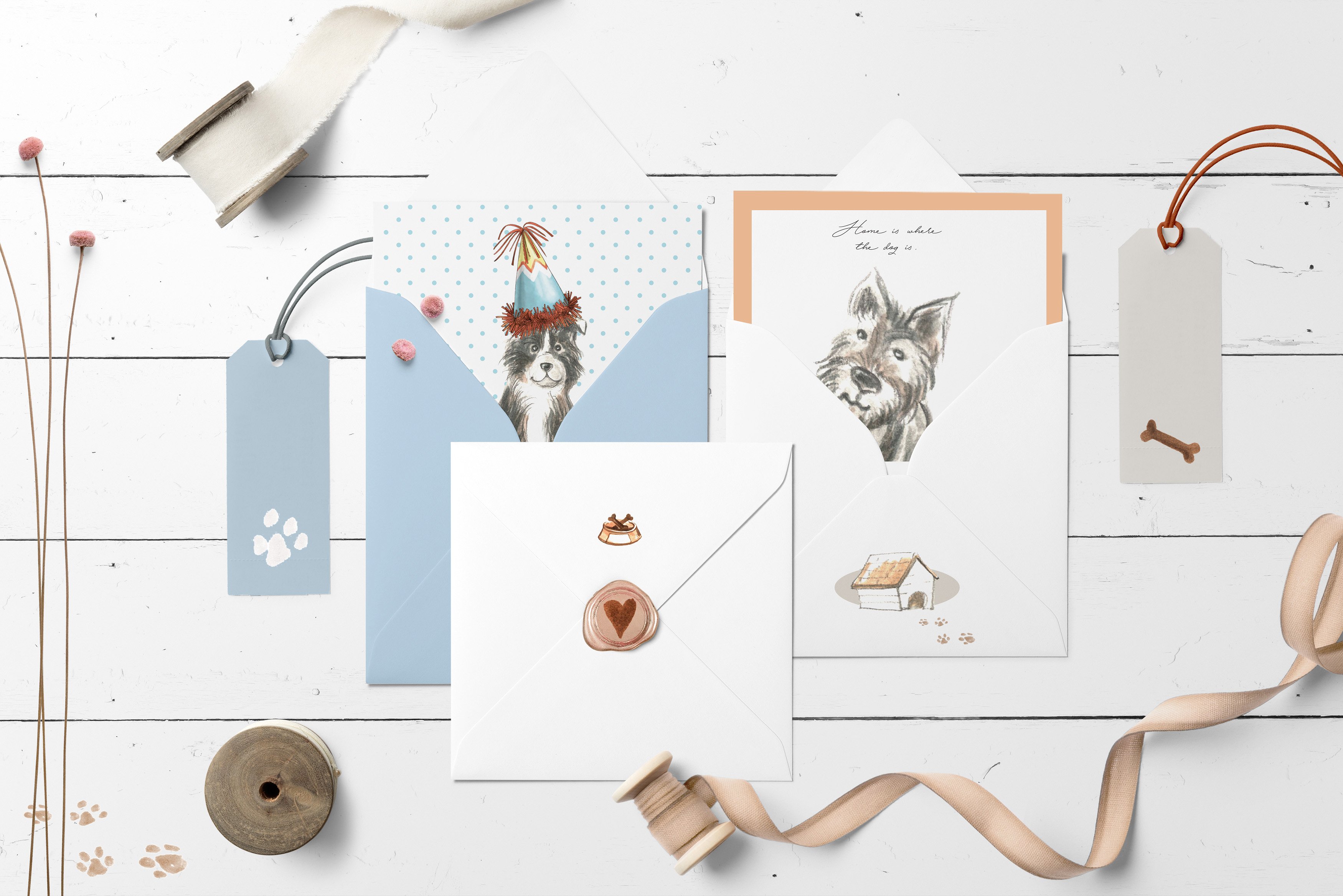 一套手绘的汪星人矢量插画素材下载[png,pdf]插图(5)