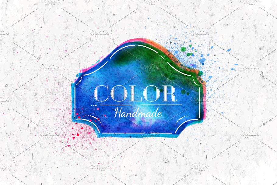 水彩标签图形 Watercolor Labels插图(1)