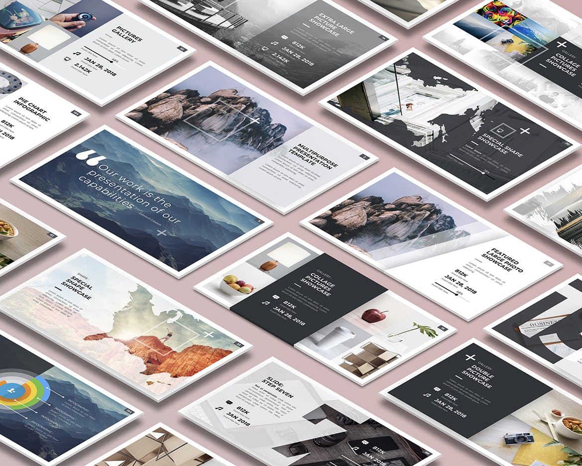 等距桌面屏幕截图预览样机v2 Isometric Desktop Screens Mockup V02插图(5)