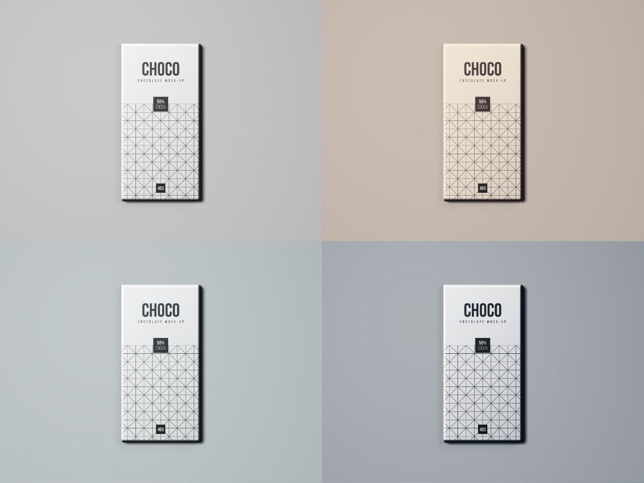 巧克力条包装纸设计样机模板 Chocolate Package Mockup插图(7)