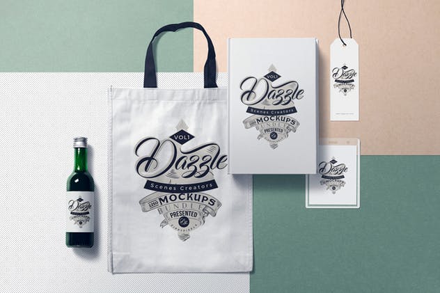 泼溅水彩风格品牌VI展示场景样机 Tote Bag Mockup Scenes插图(2)