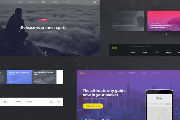 充满活力、现代、完全可定制UI套件 Exeo UI Kit插图(1)