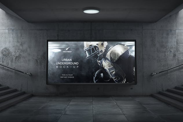城市地下通道地铁灯箱/广告牌样机 Urban Underground Lightbox / Billboard Mock-Ups插图(4)