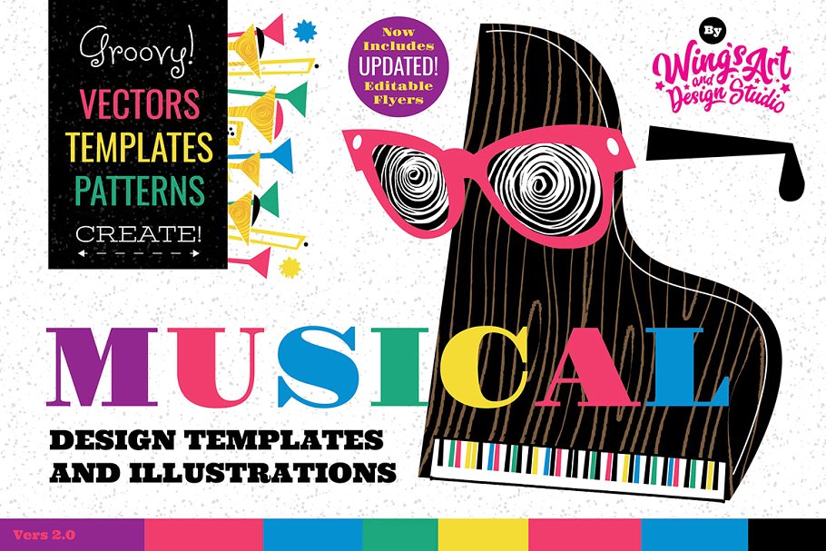 爵士音乐主题插画 Jazz Music Inspired Illustrations插图