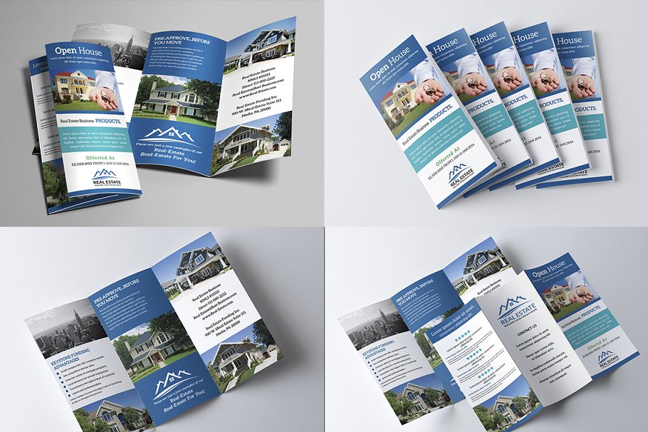 经典商务促销三折页宣传册模板 Trifold Bundle插图(3)