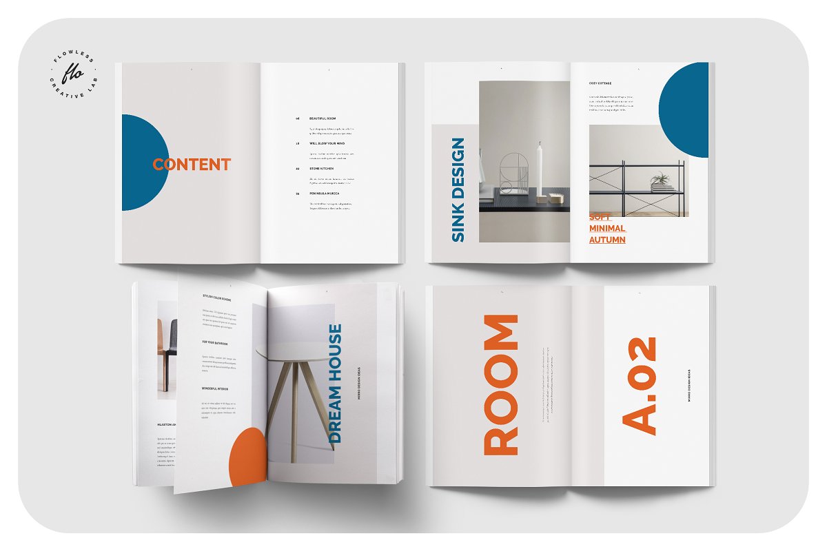 RUSTIC时尚家具生活杂志设计模板插图(1)