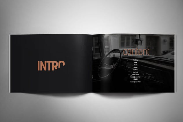 横向规格极简主义设计风格产品目录/企业宣传册设计模板 PORTOFOLIO BW – Brochure Lanscape插图(3)