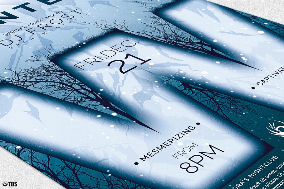 极简主义冬天主题传单PSD模板 Minimal Winter Flyer PSD插图(5)