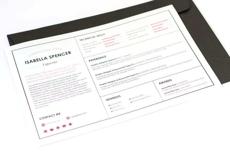 现代实用微软WORD个人简历模板 Microsoft WORD Resume/CV template插图(2)