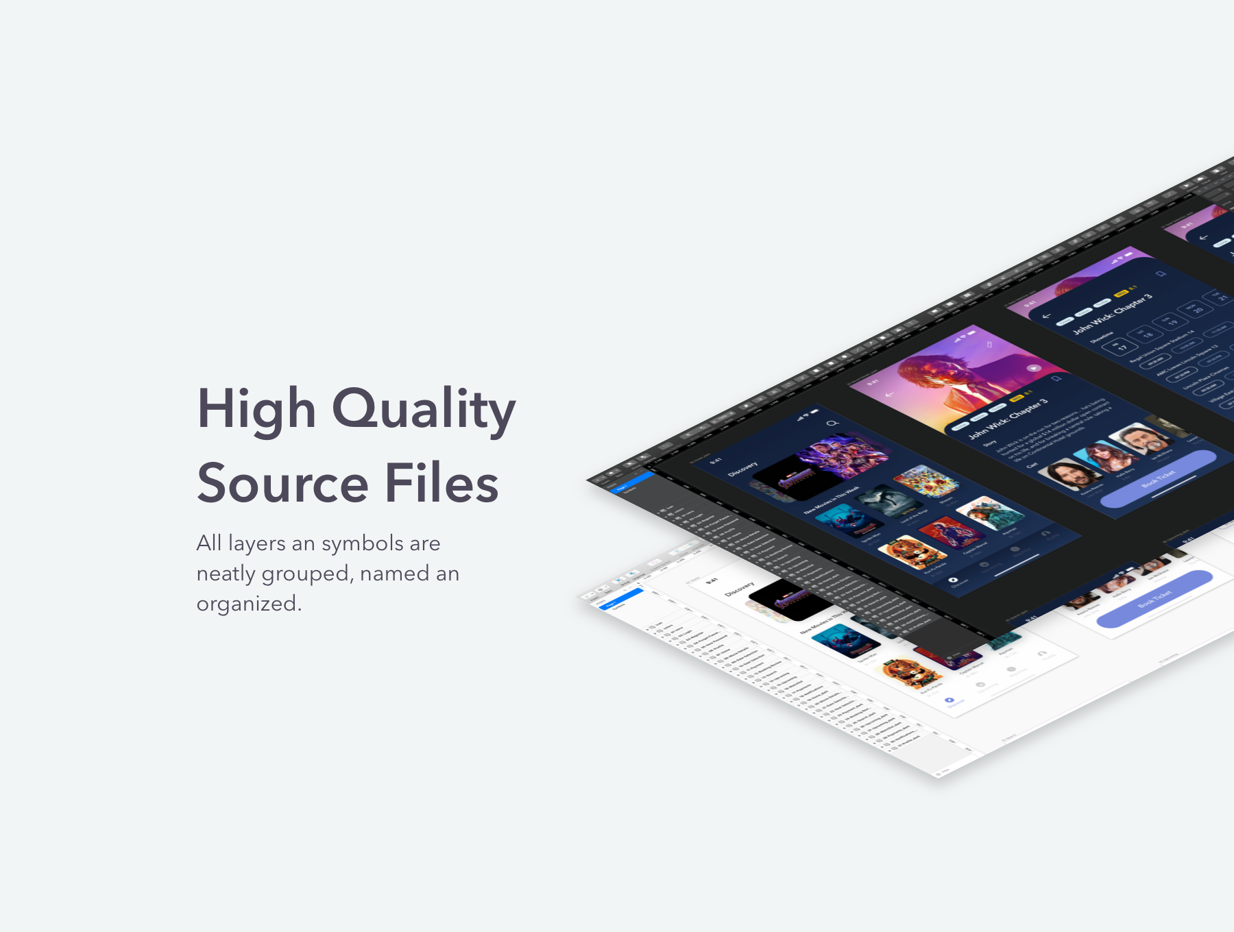 素材库下午茶：电影订座订票APP UI KIT套装模板插图(3)