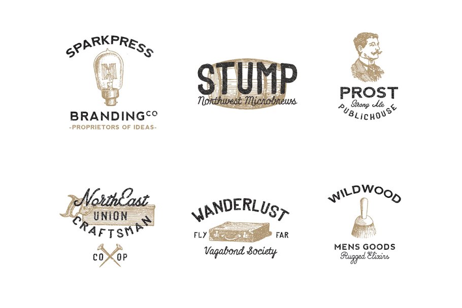 复古美洲Logo模板（第二卷） Vintage Americana Logos (Volume II)插图