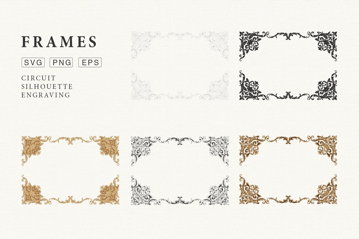 华丽复古风格页面装饰插画套装插图(2)