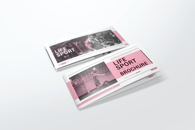 双折页DL宣传册样机模板 DL Bifold Brochure Mockups插图(8)