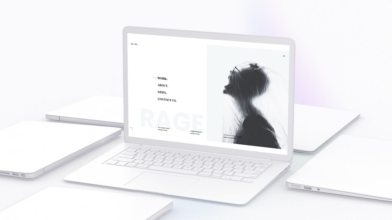 白色超极本笔记本电脑样机模板 White Laptop Mockup插图(13)