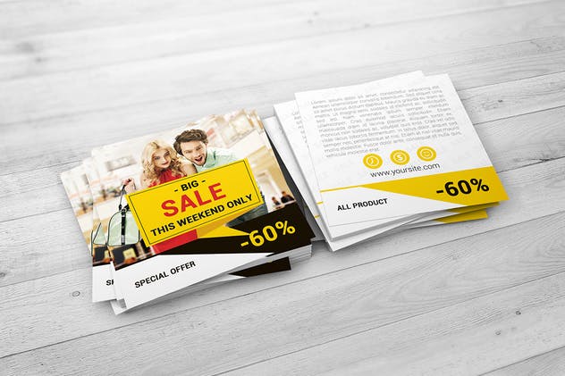 方形传单样机模板 Square Flyer Mock-Up插图(2)