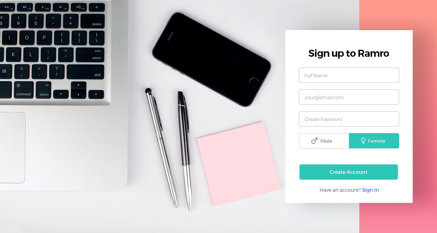网站注册登录界面模板 Ramro Web UI Kit – Login/Signups插图(7)