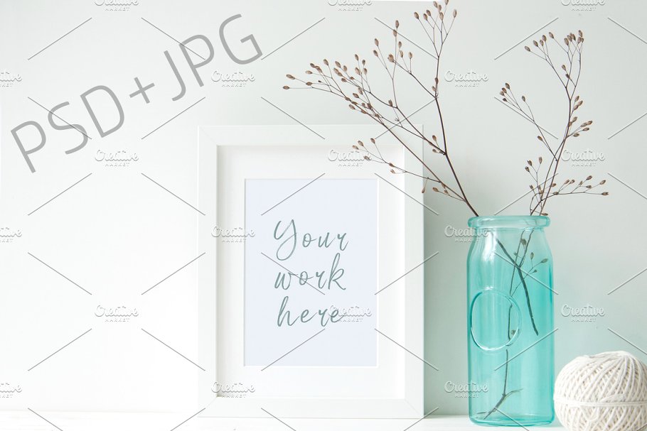 蓝色主点缀办公场景样机模板 Blue stock photo bundle插图(5)