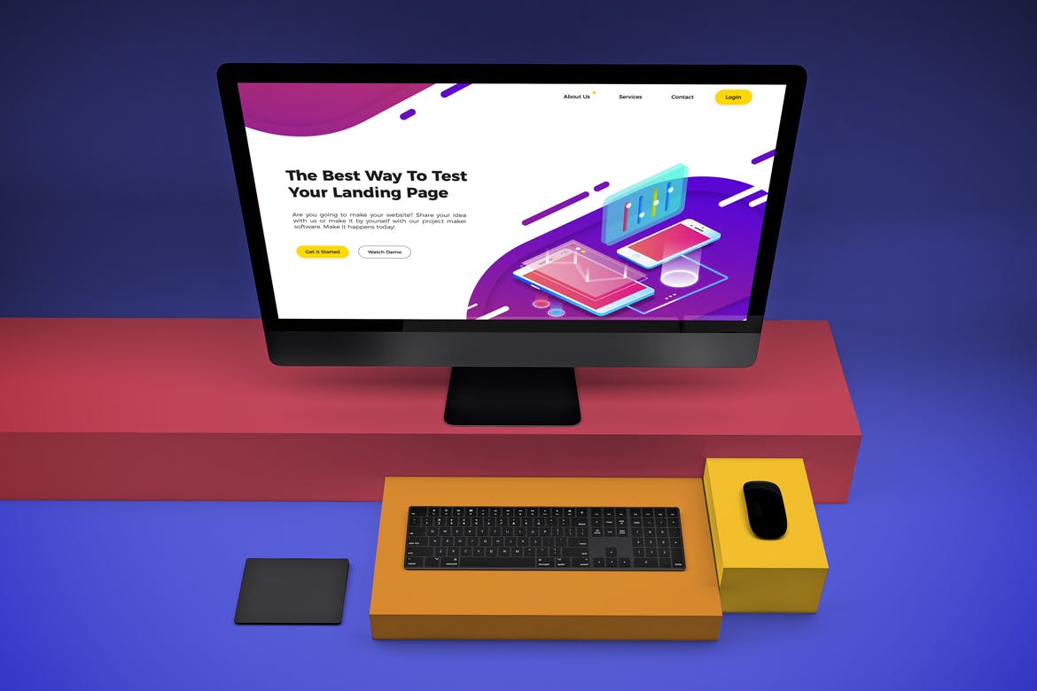 一体机电脑iMac Pro屏幕演示样机模板v2 iMac Pro Mockup V.2插图(4)