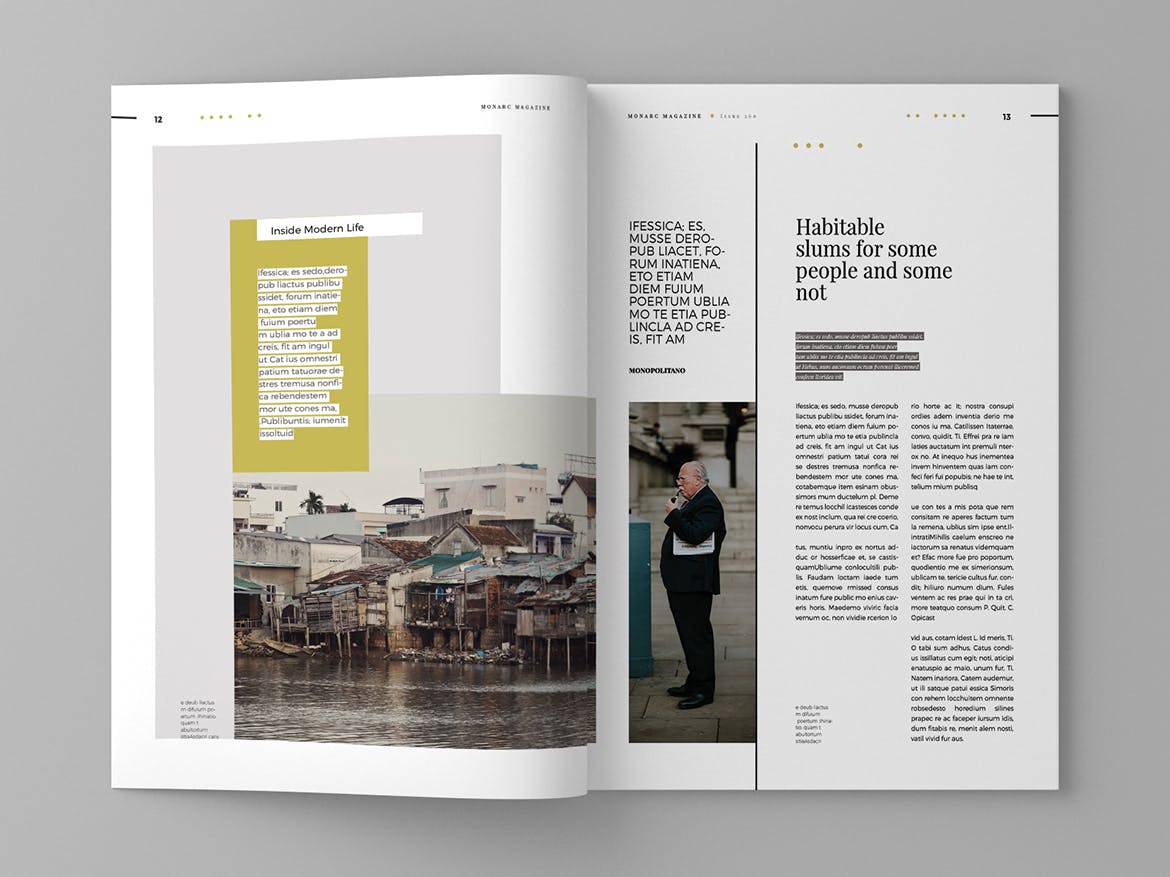 时尚企业素材库精选杂志排版设计模板 Monarc – Magazine Template插图(7)