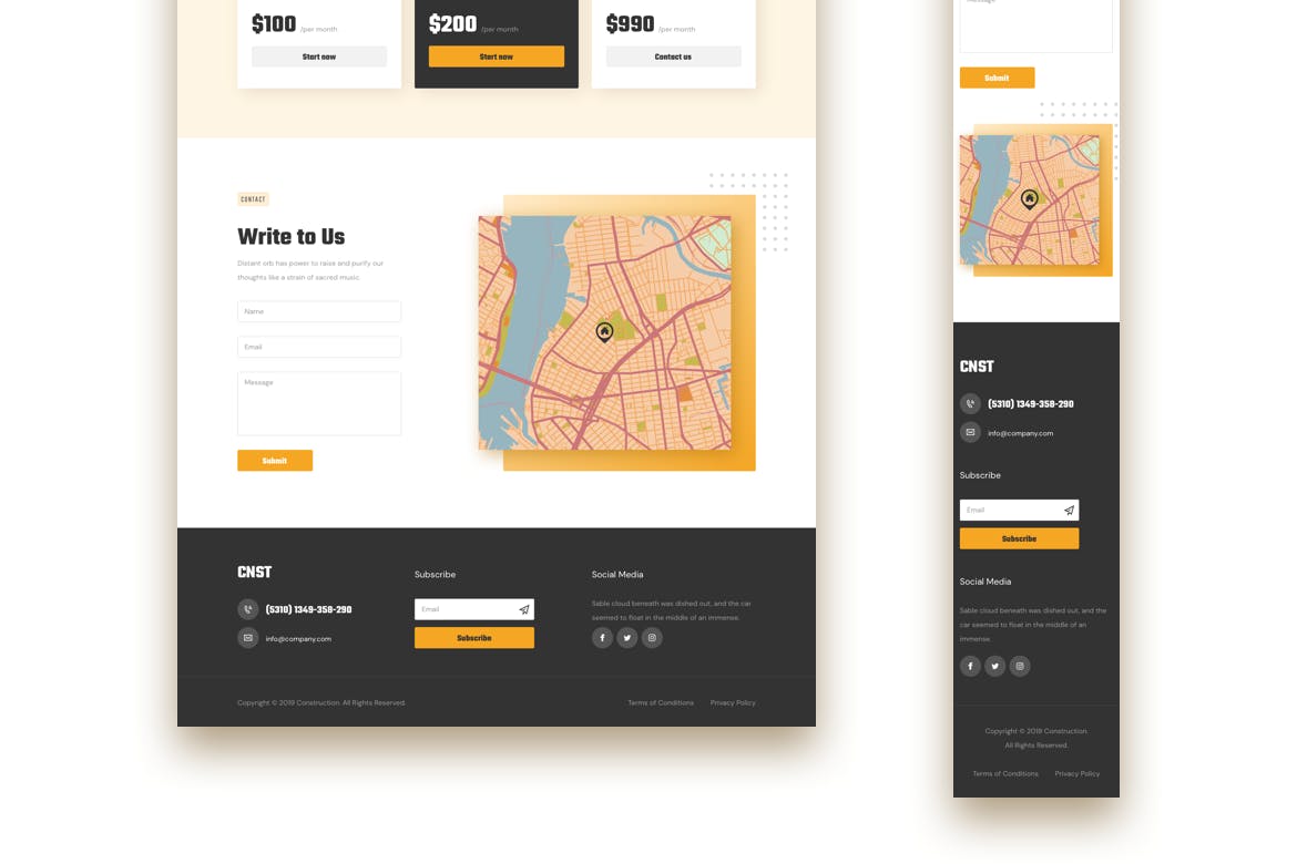 建筑公司/基建公司企业官网响应式着陆页设计素材库精选模板 Construction Responsive Landing Page插图(7)