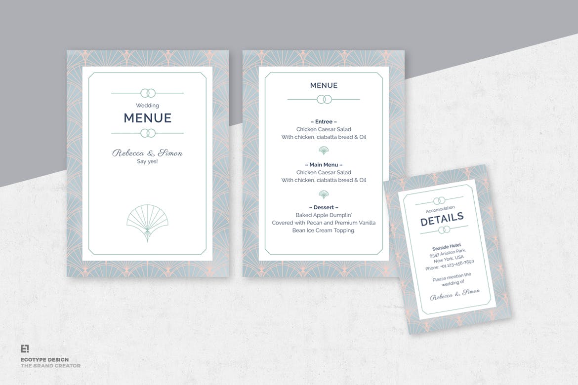 淡雅风格装饰边框婚礼邀请设计素材包 Wedding Invitation插图(3)