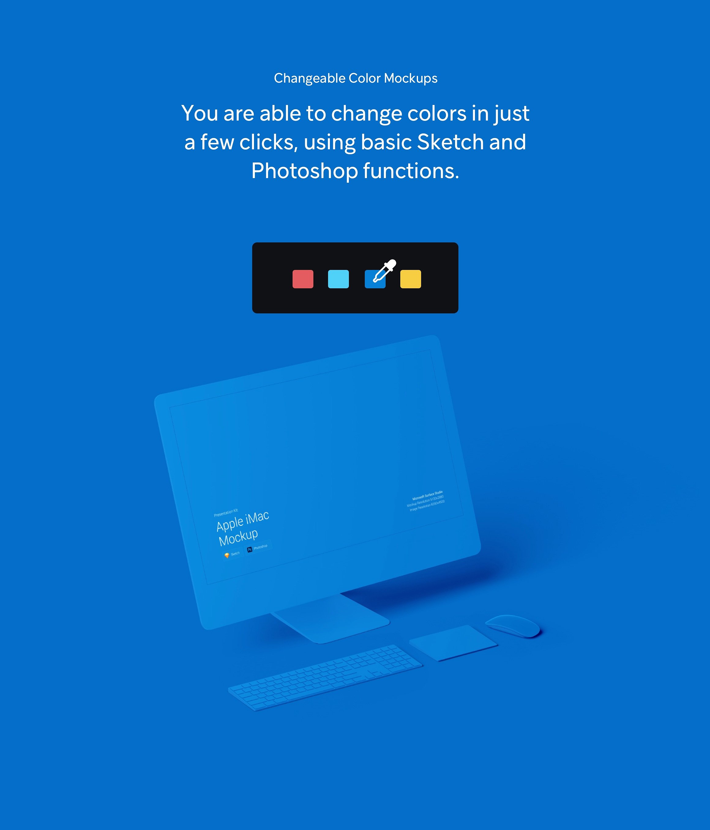 精美多彩全新iMac Pro，iMac展示模型Mockups样机下载插图(1)