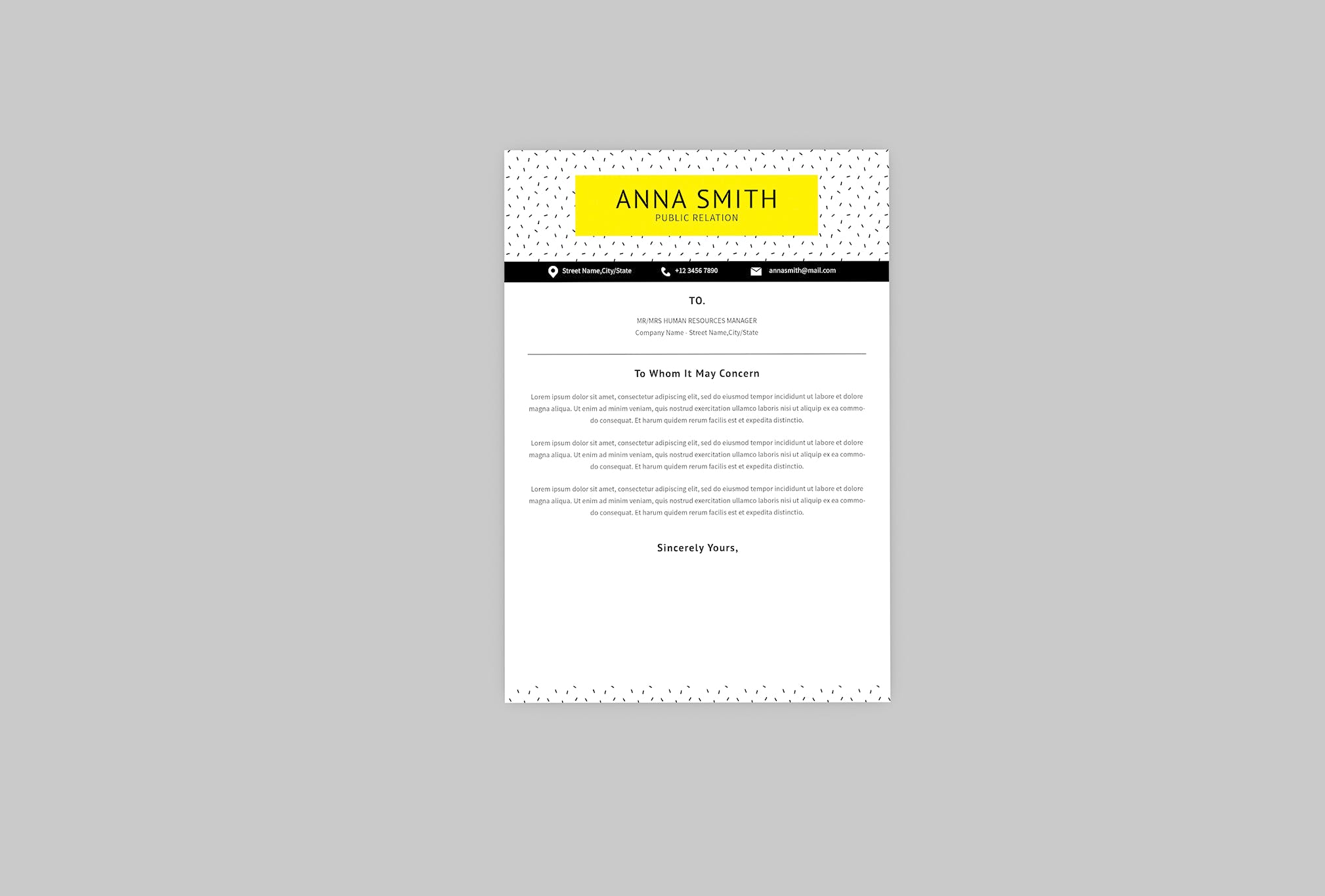 公共关系经理三合一简历表设计模板 Public Relation Resume Designer插图(1)