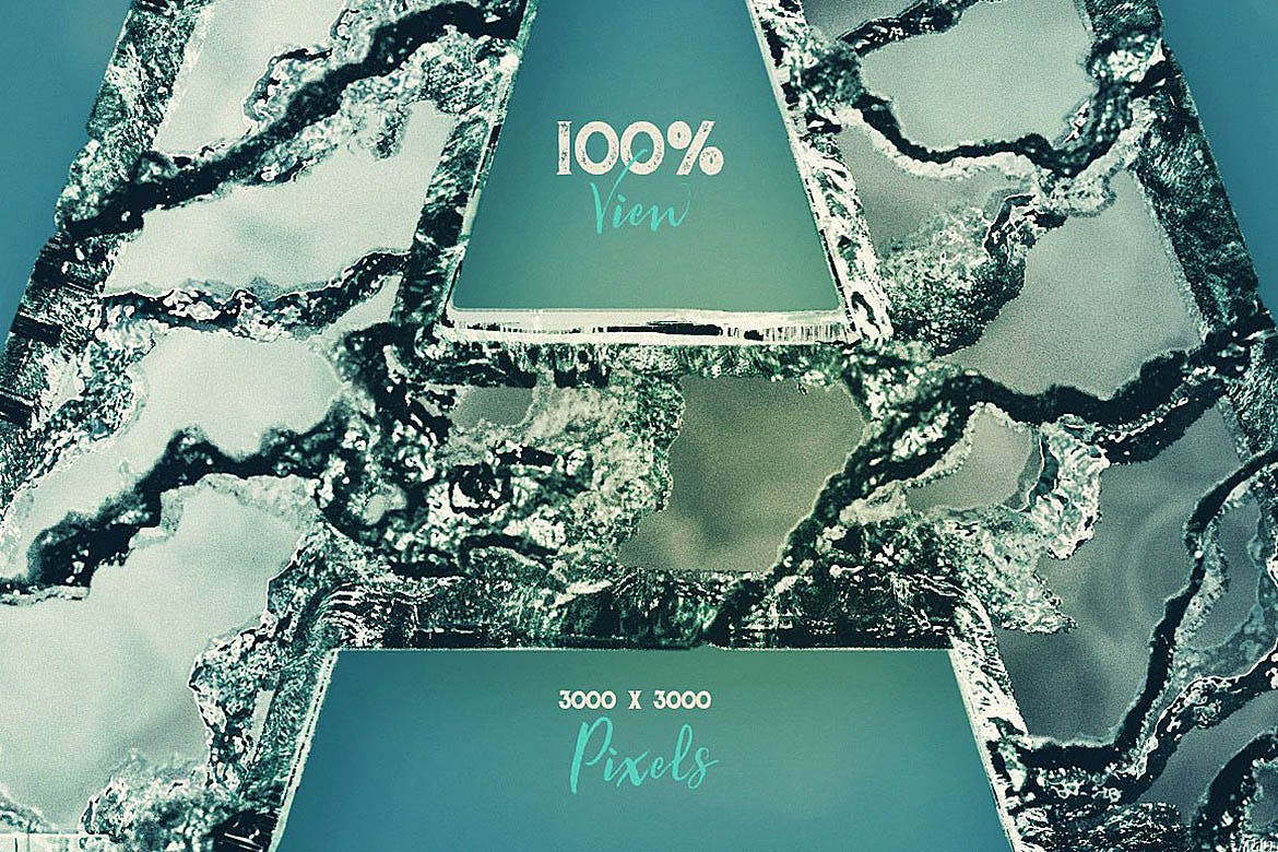 时尚高端3D立体破裂的玻璃质感的数字英文字体（png）插图(2)